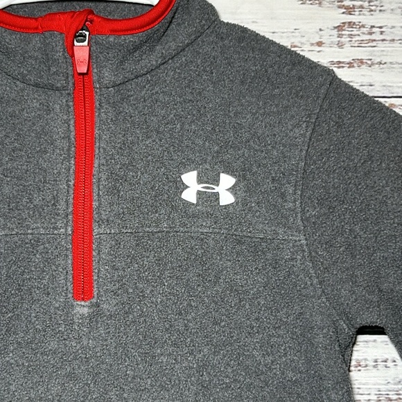 Under Armour Quarter Zip Jacket Gray and Red Size 6 - Picture 7 of 15